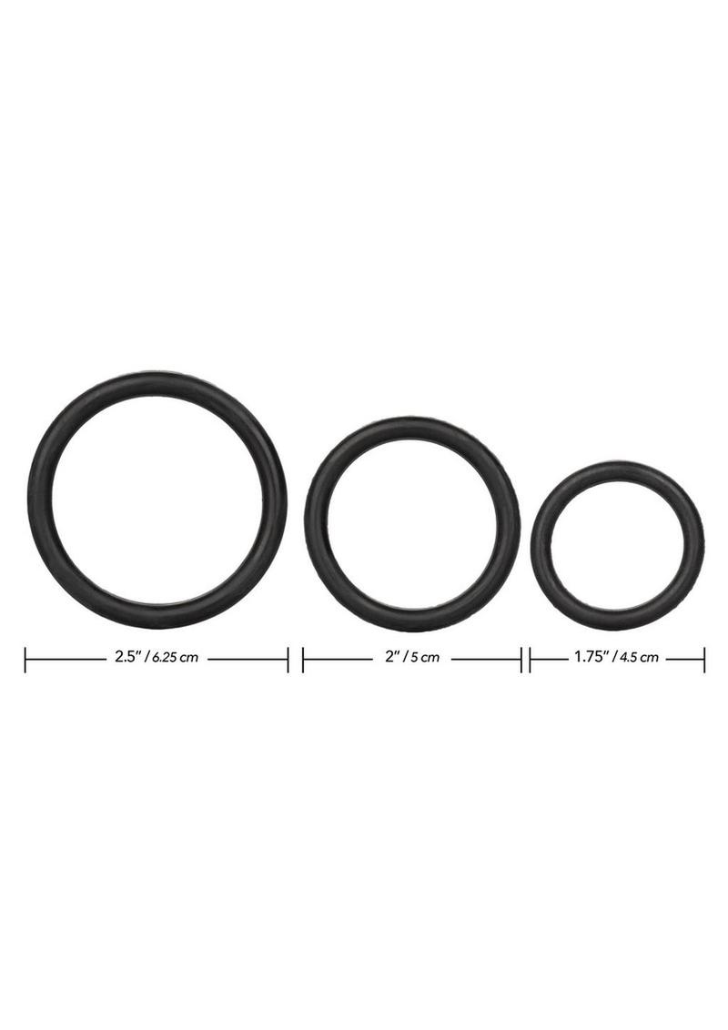 CalExotics Black Rubber Ring Set 3 Piece Universal