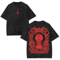 Bloodborne Blood Moon Double Printed Unisex Acid Washed Lightweight Cotton T-Shirt [TPR]