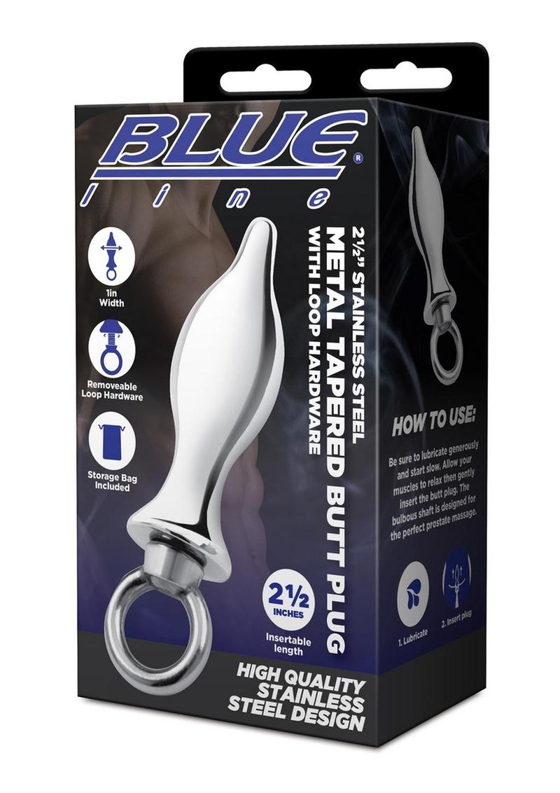 Blue Line Stainless Steel Metal Tapered Butt Plug