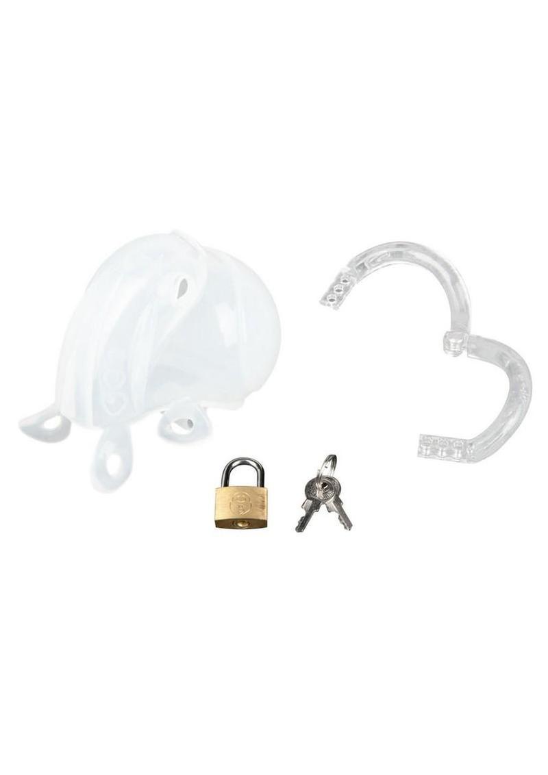 Blueline Full Restraint Silicone Cock and Balls Chastity Device 100% Coverage
