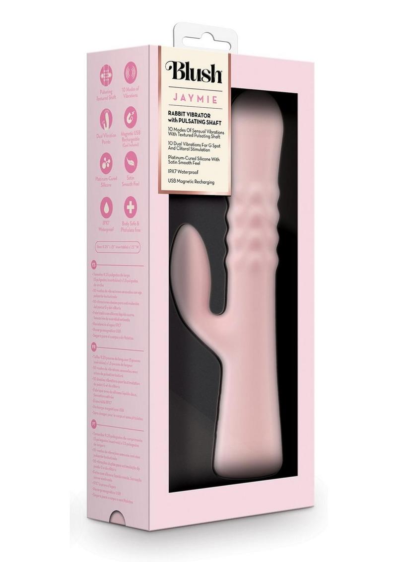 Blush Jaymie Rabbit Vibrator with Pulsating Shaft 10 Vibration Modes