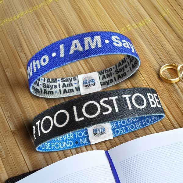 Never Too Lost To Be Found - Black Stretch Wristband
