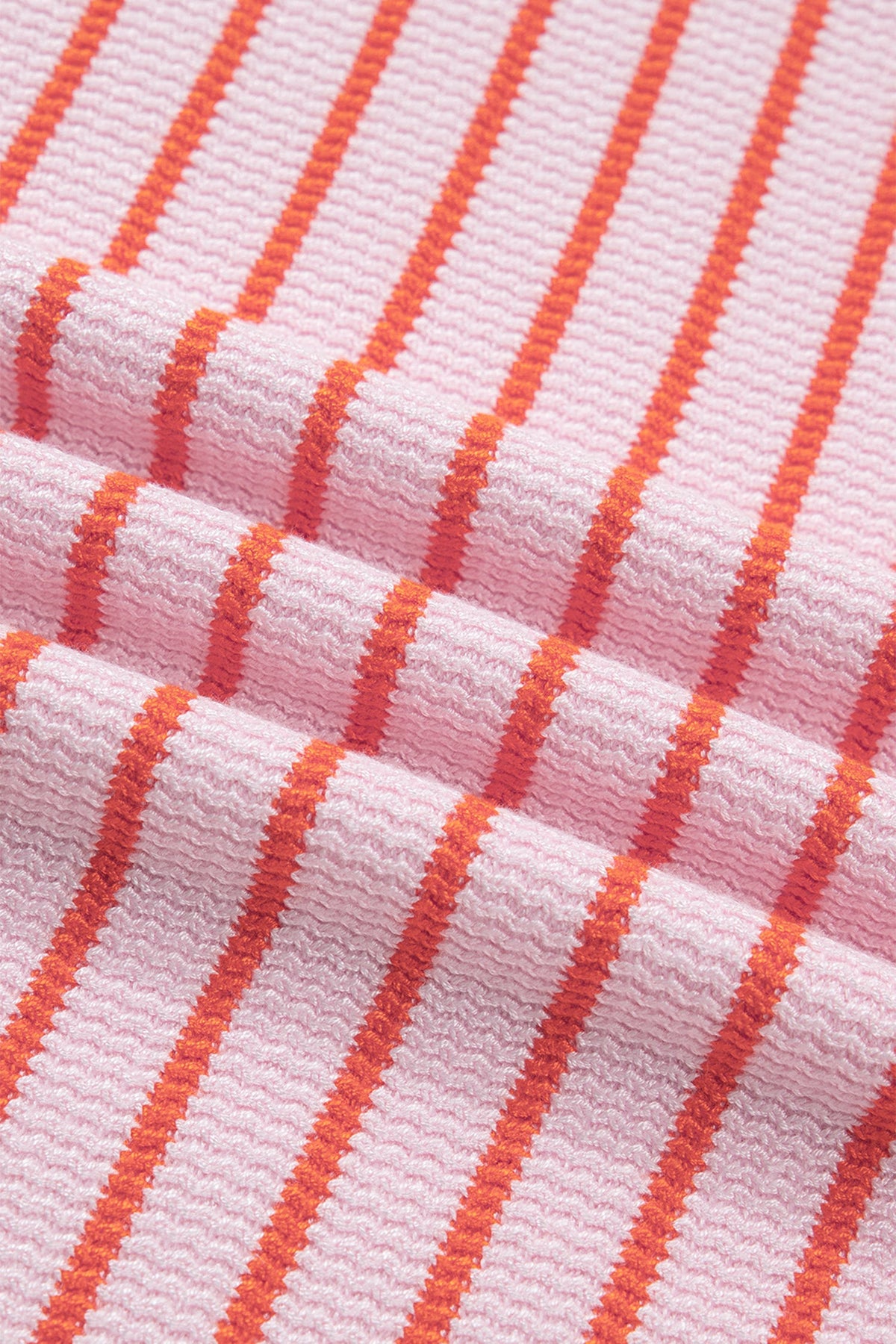 Stripe Textured Knit Sleeveless Sweater Top