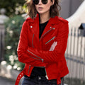 Women's Short Women's Leather Jacket Coat Jacket Pu