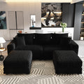 82.7" Plush Corduroy 3-Seat Sofa