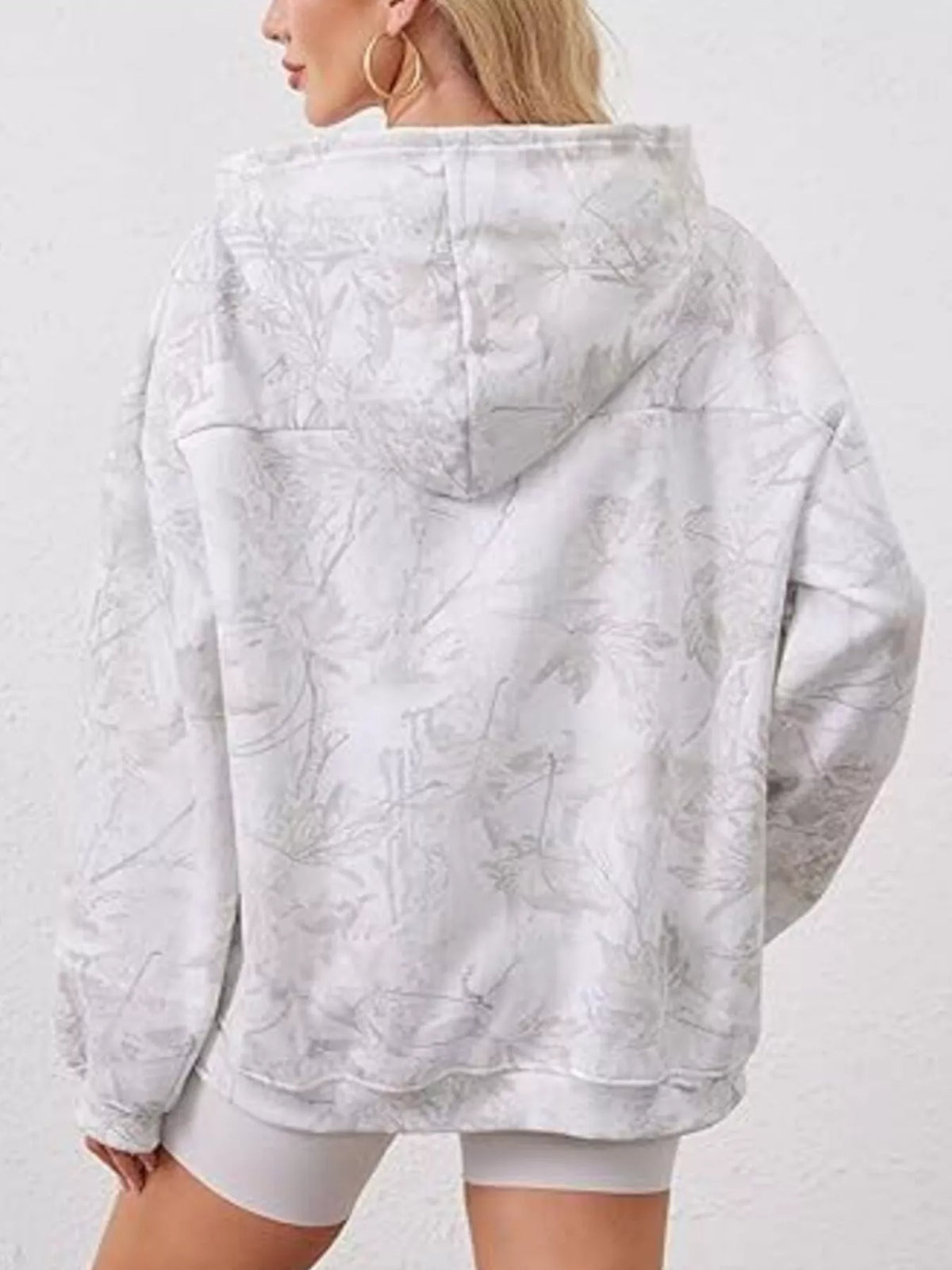 Full Size Kangaroo Pocket Long Sleeve Hoodie Plus Size