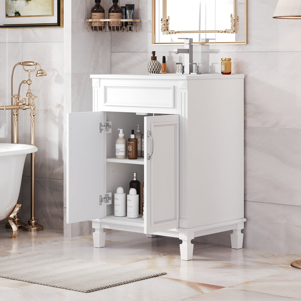 24" Bathroom Vanity with Top Sink
