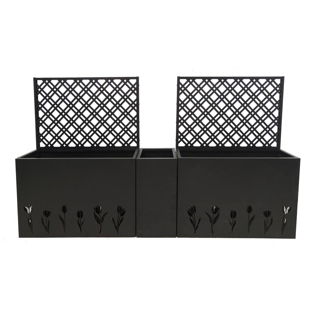 Metal Planter-Trellis Combo (Set of 3)