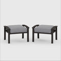 Set of 2 All-Weather 26” Width Metal Ottomans