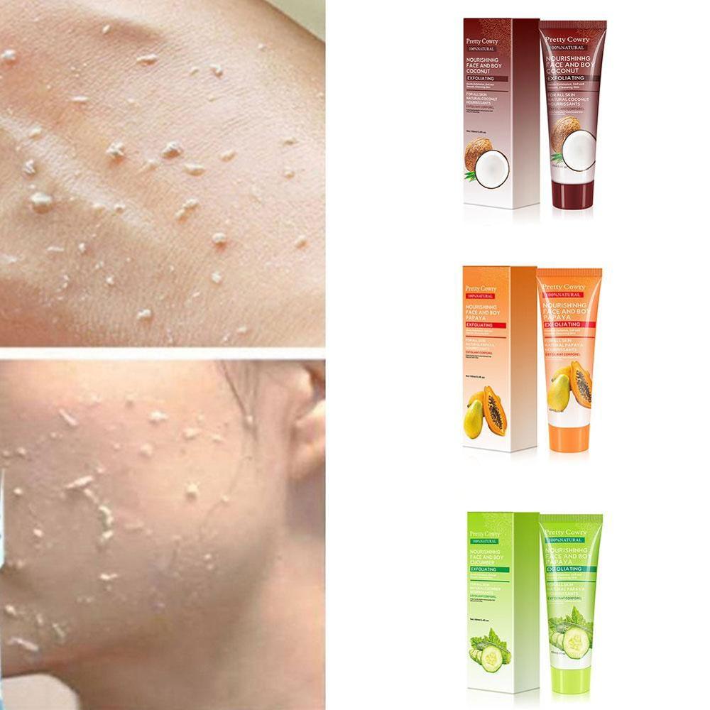 Cucumber Coconut Papaya Facial Exfoliating Gel Cream Body Cleansing