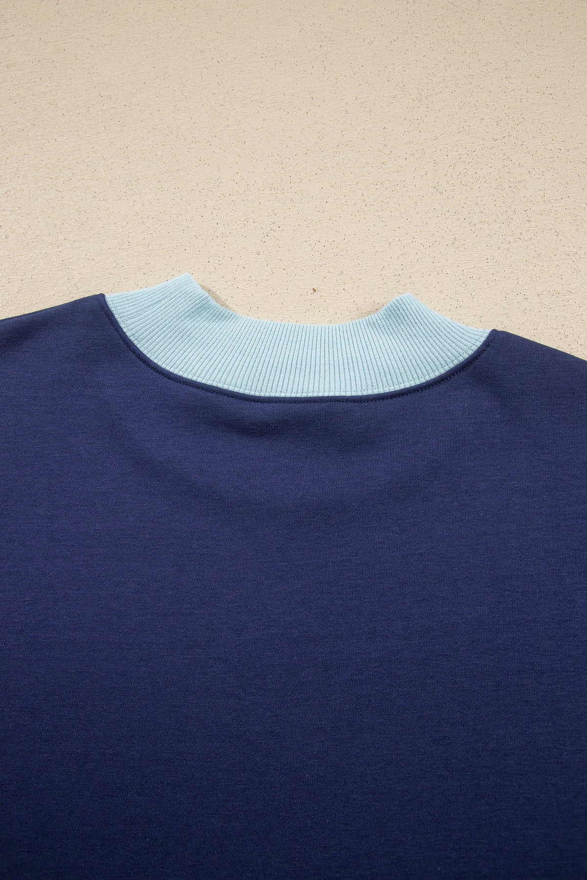 Pink Colorblock Trim Crewneck Long Sleeve Pullover Sweatshirt