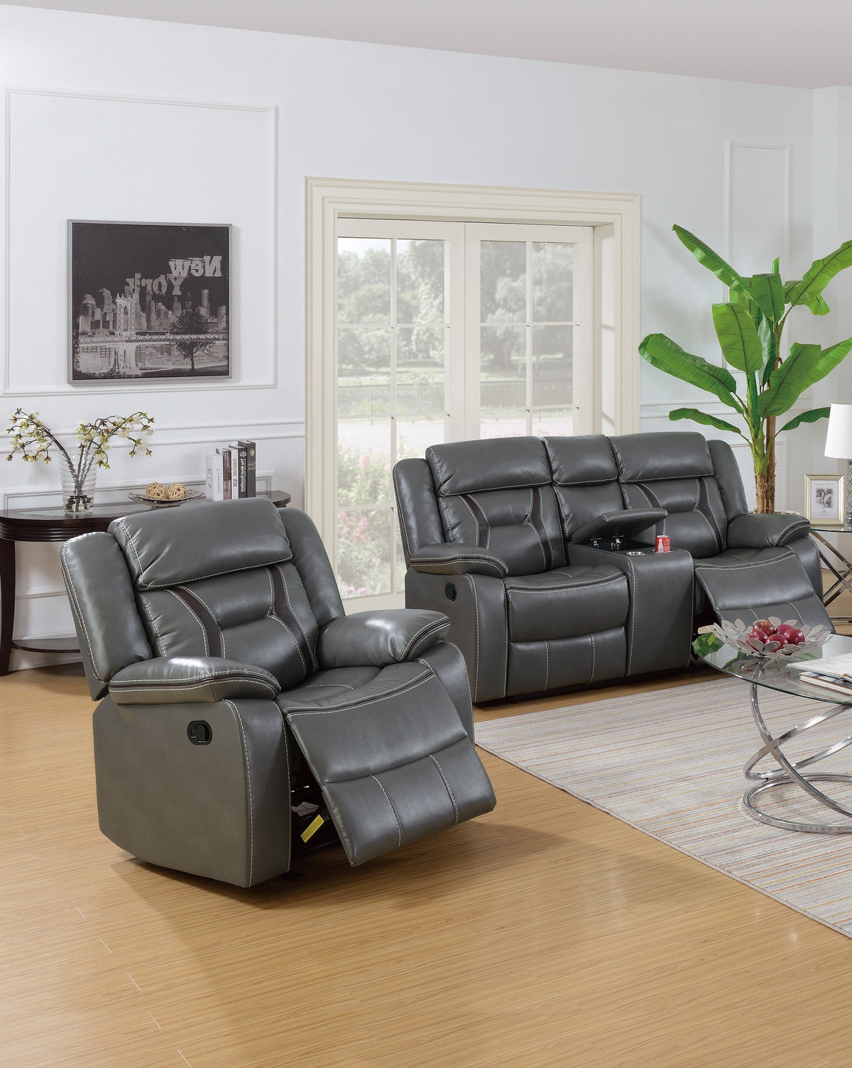 Modern Elegant Power Motion 2pc Living Room Set