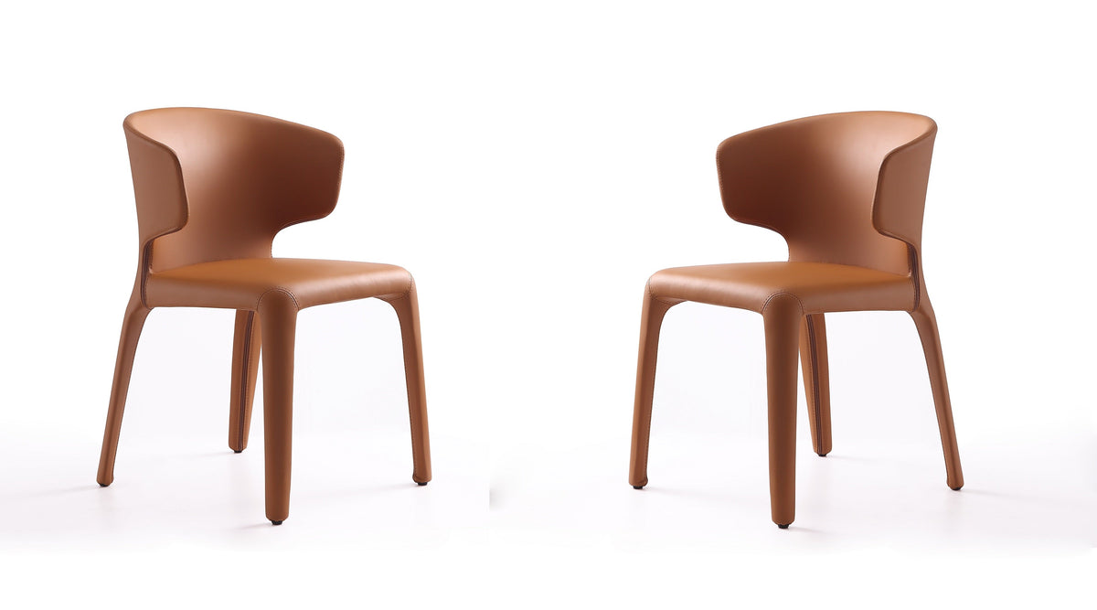 Conrad Upholstered Dining Chair in Saddle