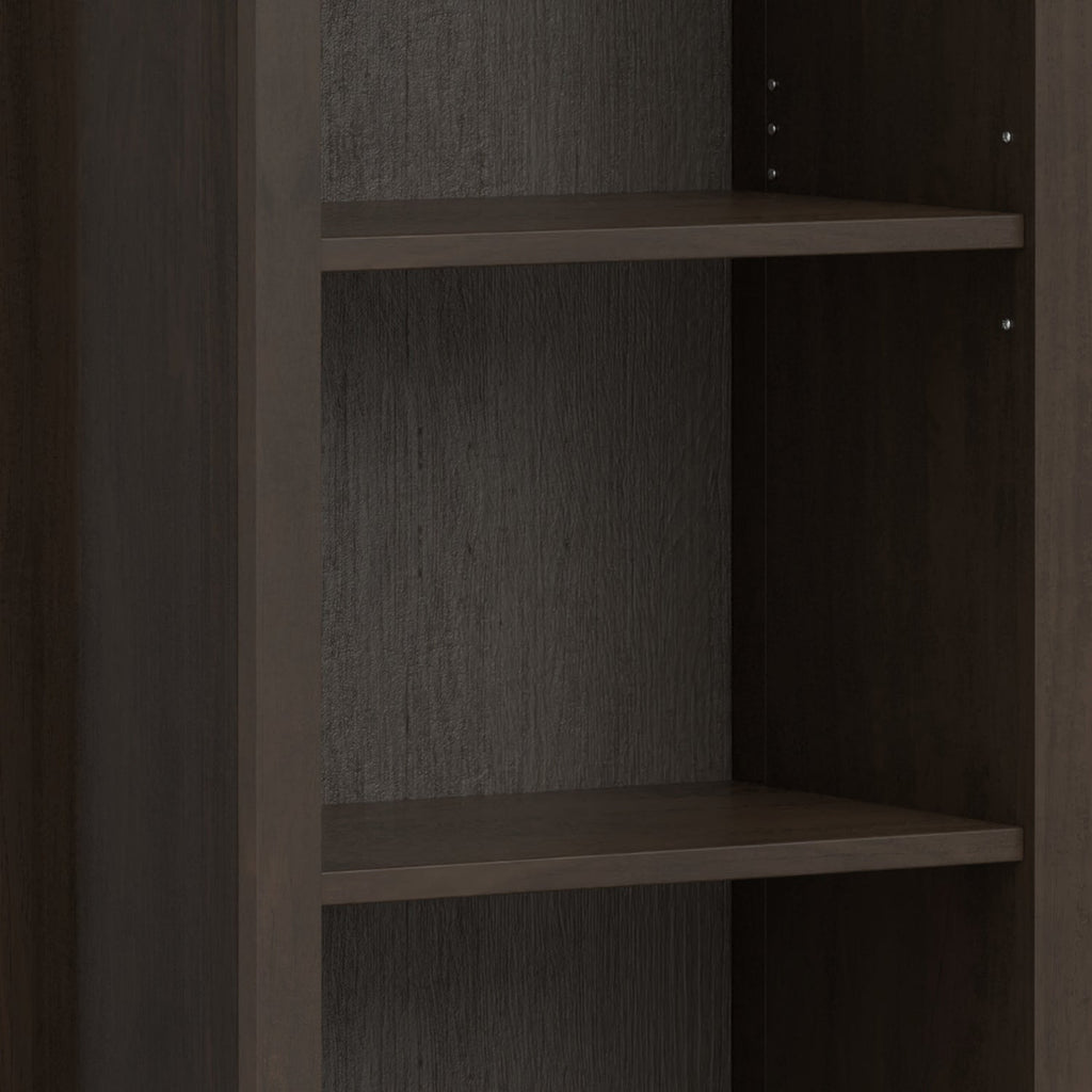 Amherst 24 Inch Solid Wood 5 Shelf Bookcase in Hickory