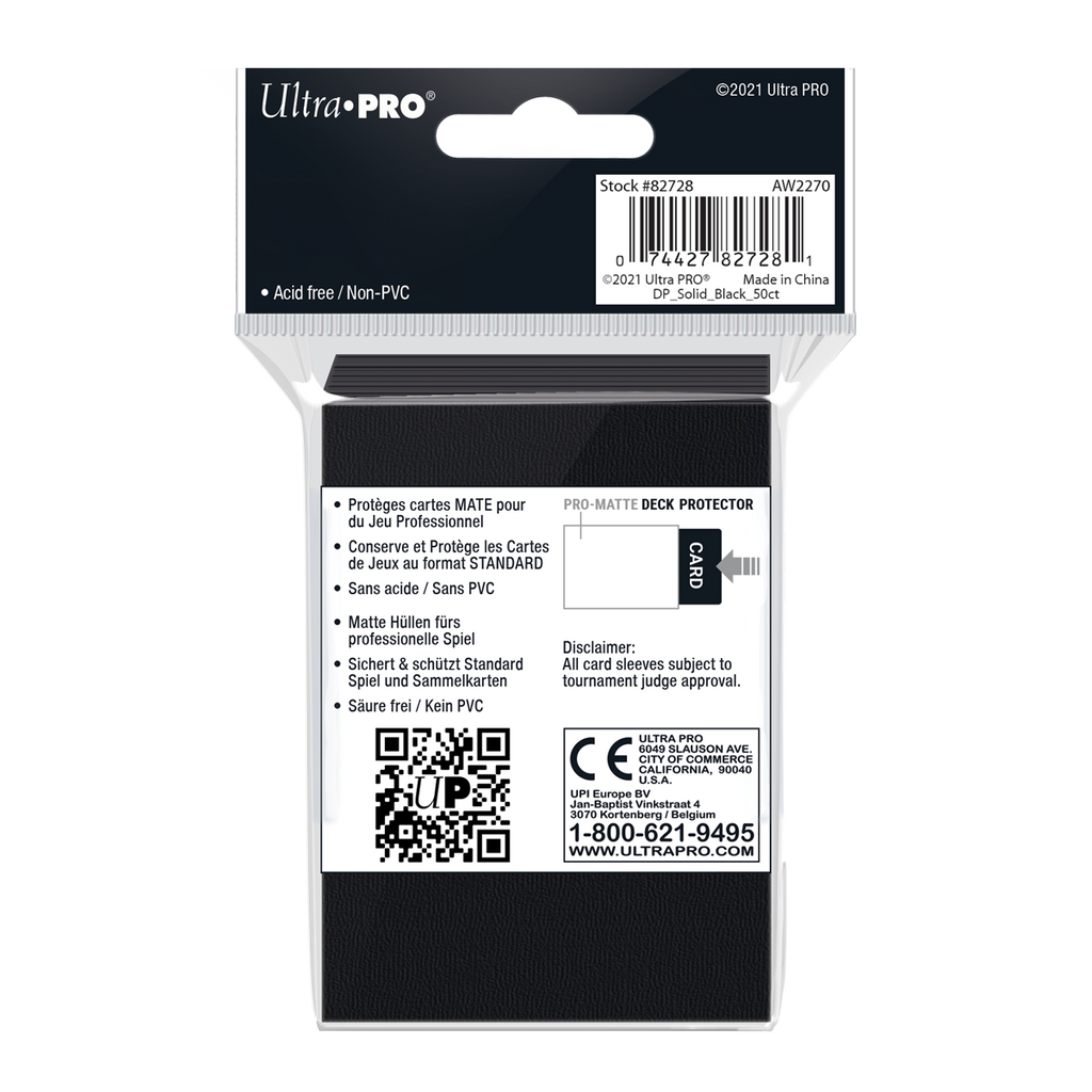 Ultra PRO: Standard 50ct Sleeves - PRO-Matte (Black)
