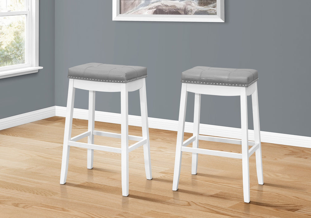 Bar Stool Set Of 2, Bar Height, Saddle Seat