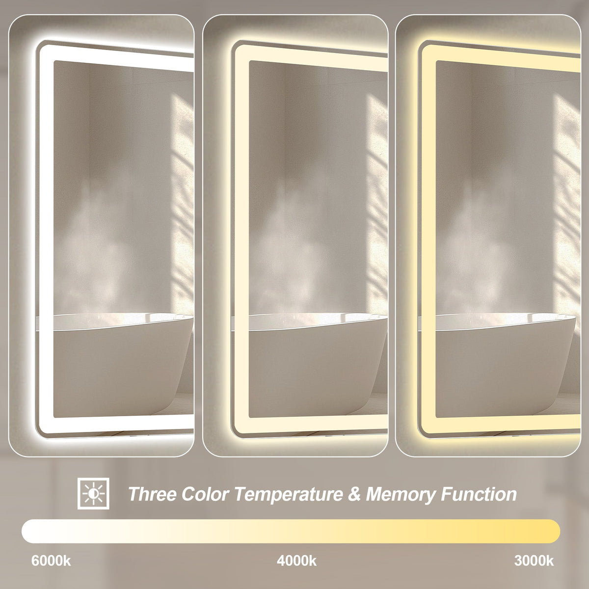 36" x 36" LED Bathroom Mirror