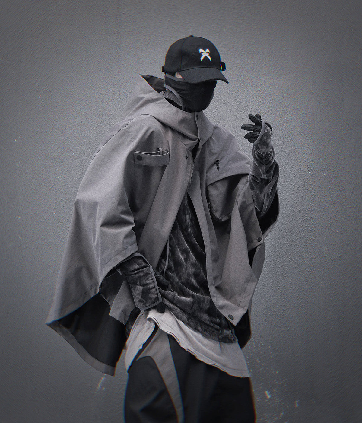 HiJ40 Grey I-Tech Poncho