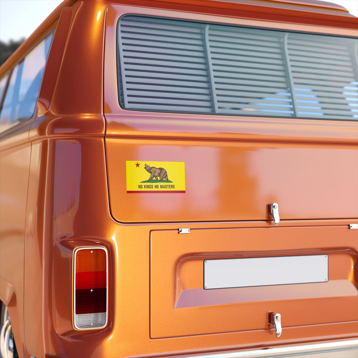 California Flag No Kings Sticker & Magnet