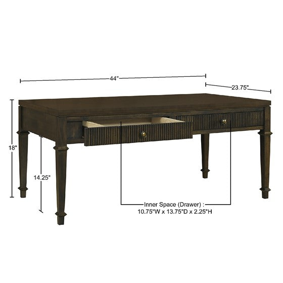 Fluted 2-Drawer Coffee Table