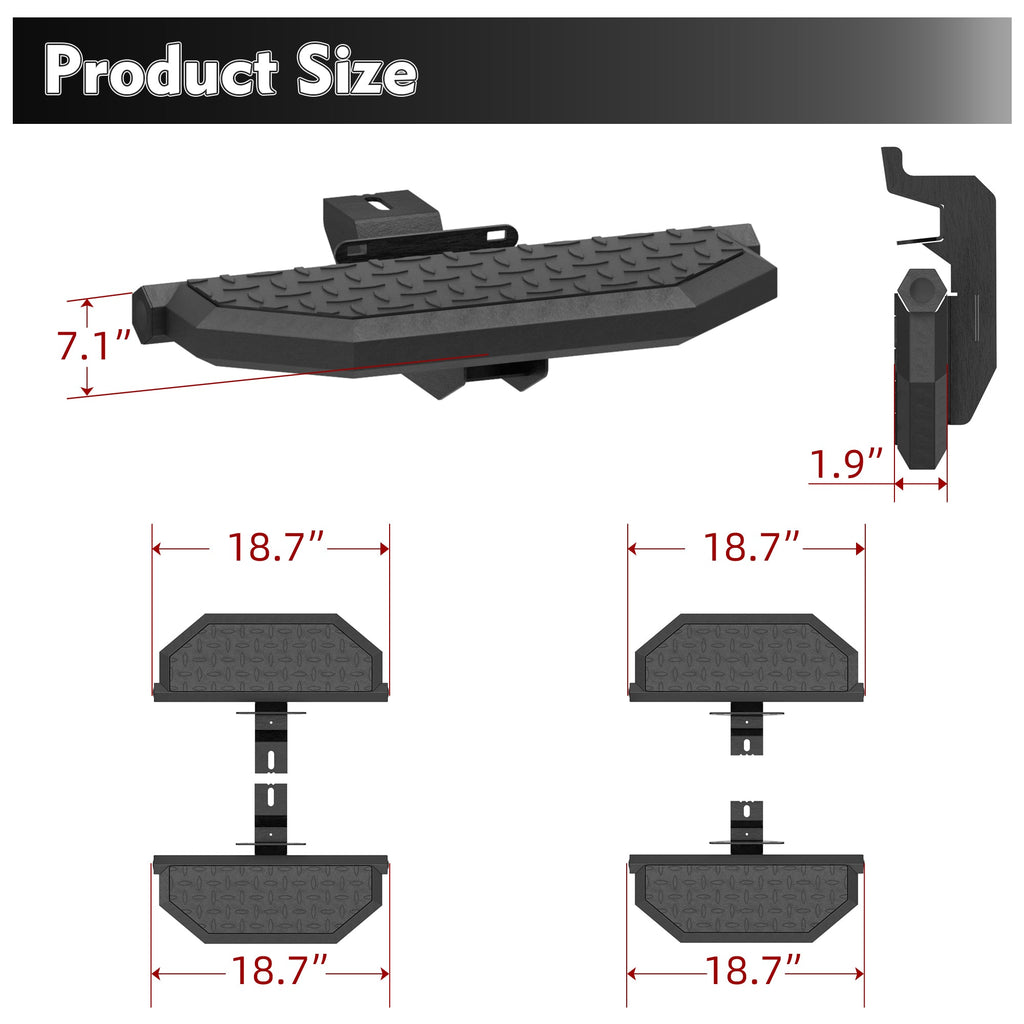 Running Boards For 07-18 Jeep Wrangler JK JKU 4 Doors