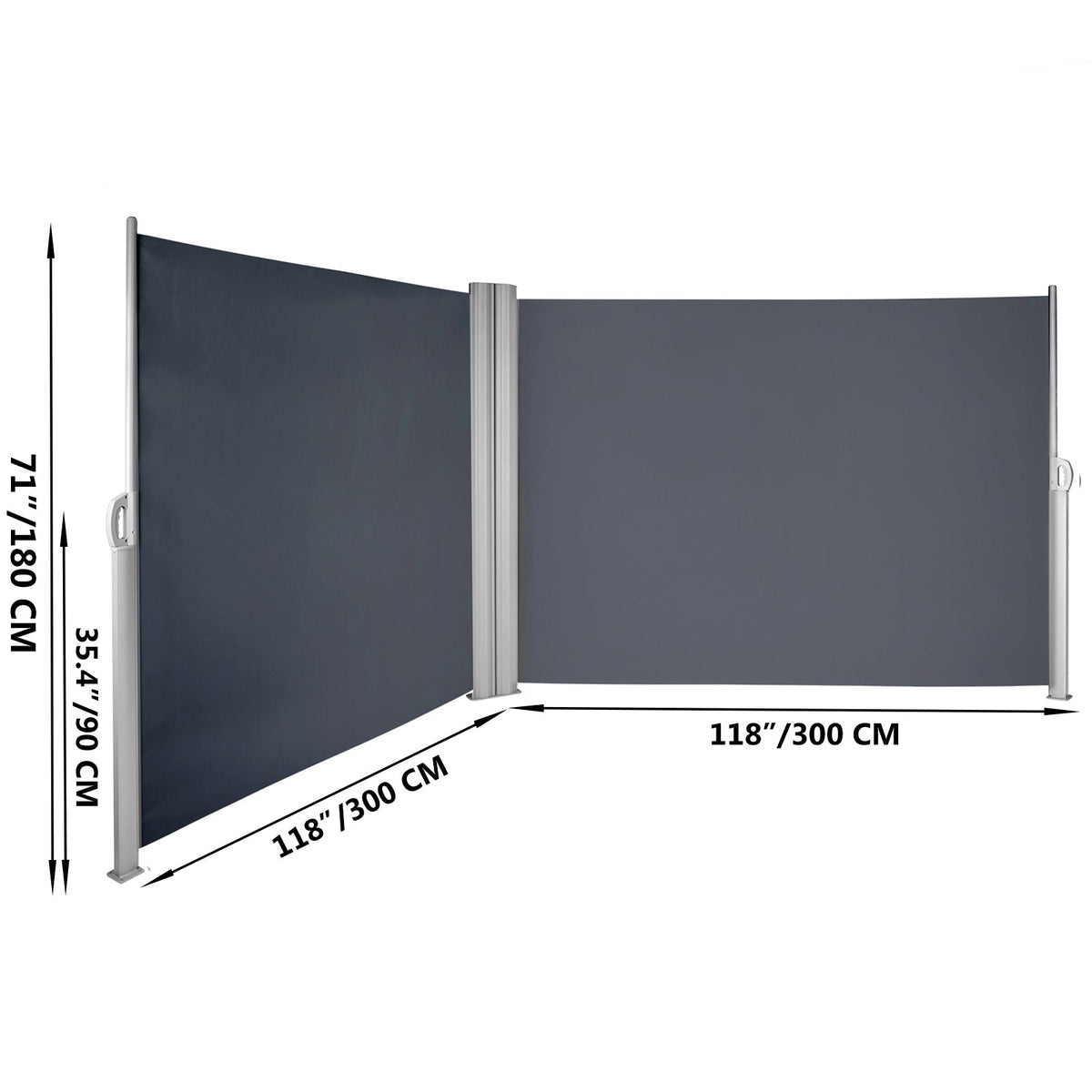 Retractable Side Awning 71''x 236'' Aluminum