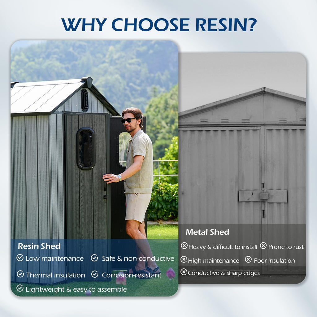8x14 Ft Resin Outdoor Storage Shed