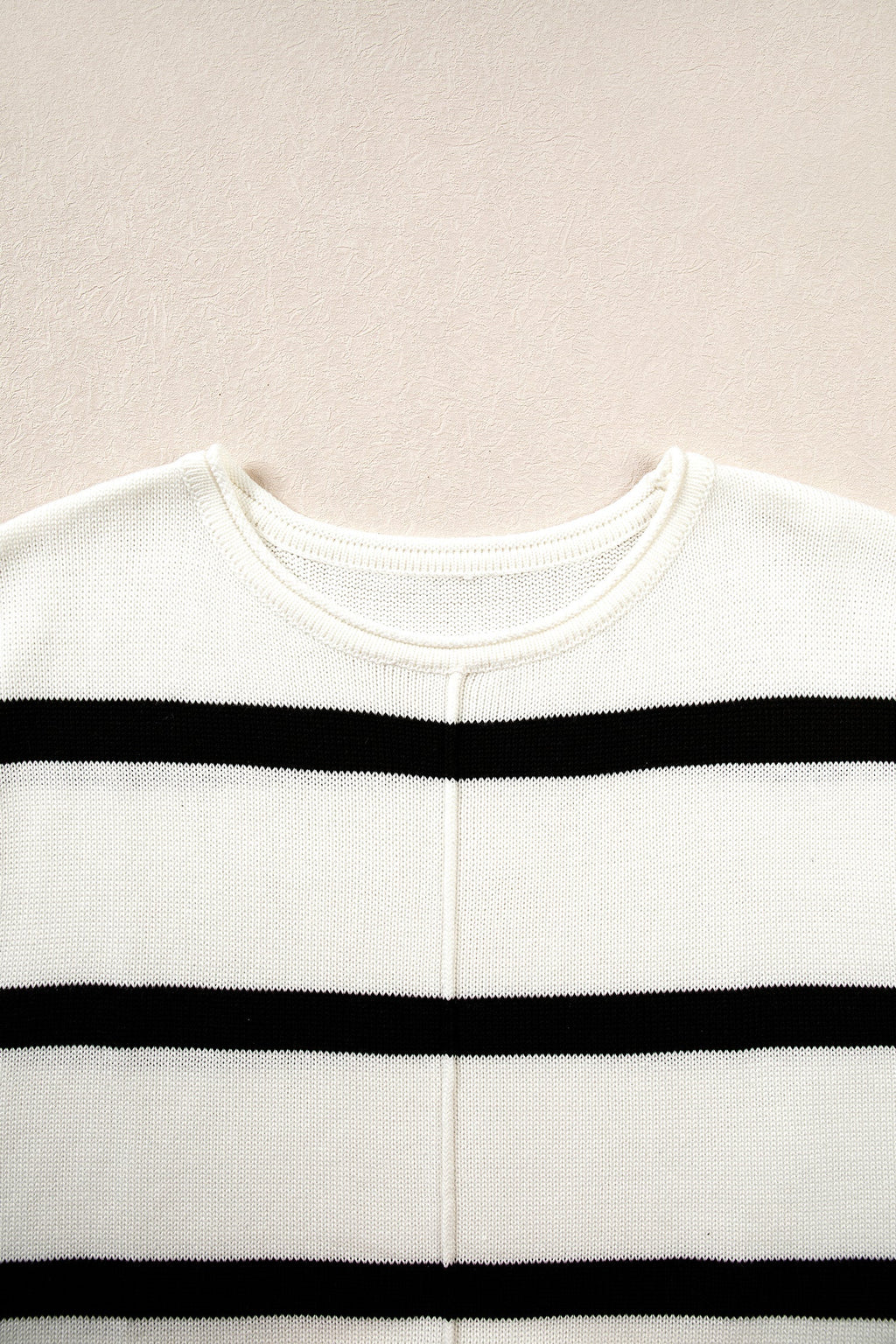 Brown Stripe Knit Western Short Sleeve Sweater