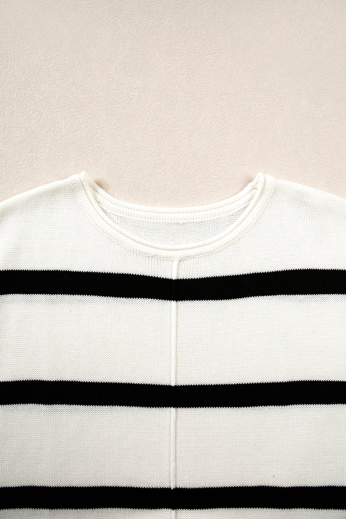Brown Stripe Knit Western Short Sleeve Sweater