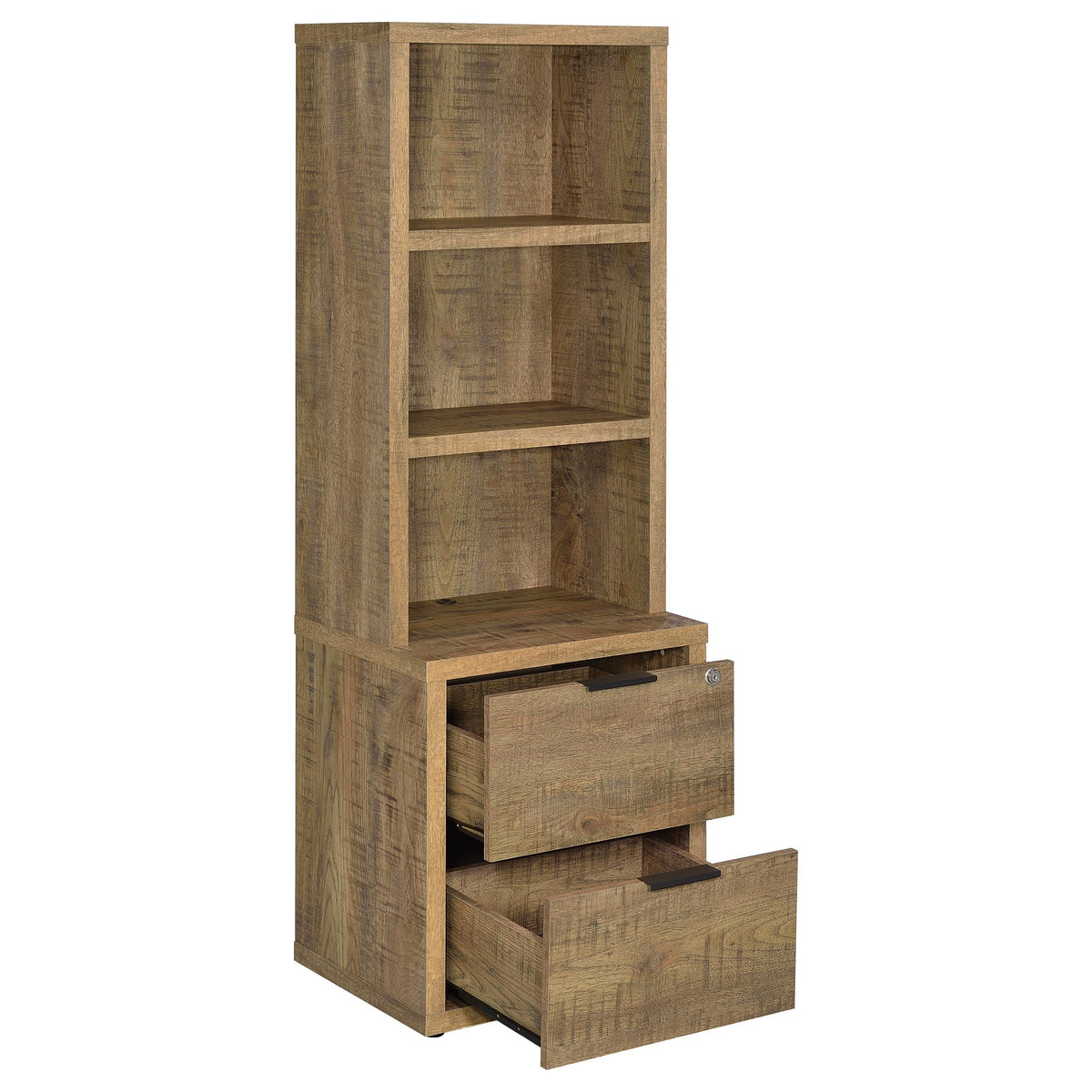 Geary Mango 3-Piece Wall Unit Bookcase Set with USB