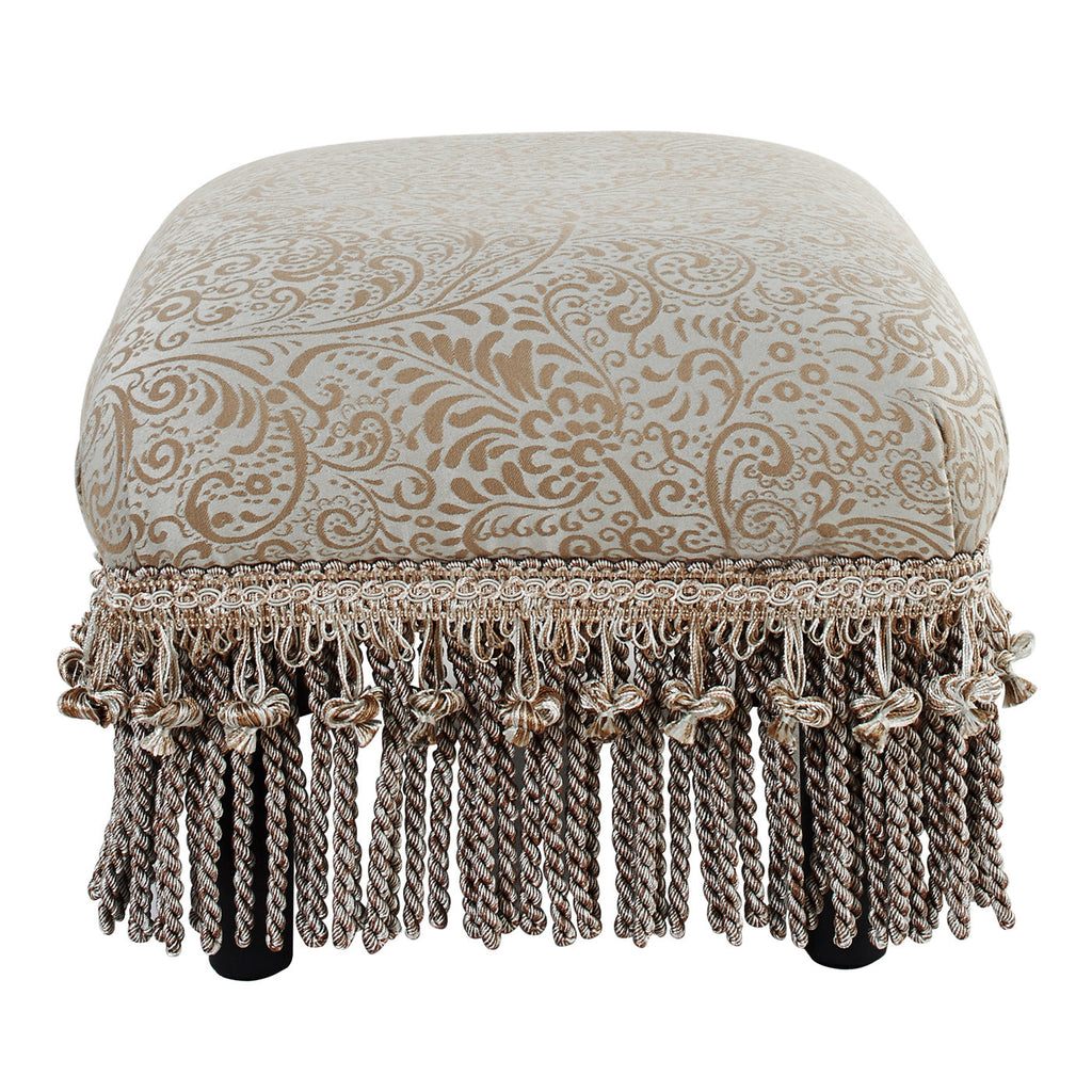 Fiona Accent Footstool Ottoman, Silvery-Blue