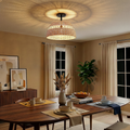 Twinkle Double Lights Semi Flush with Rattan Shade