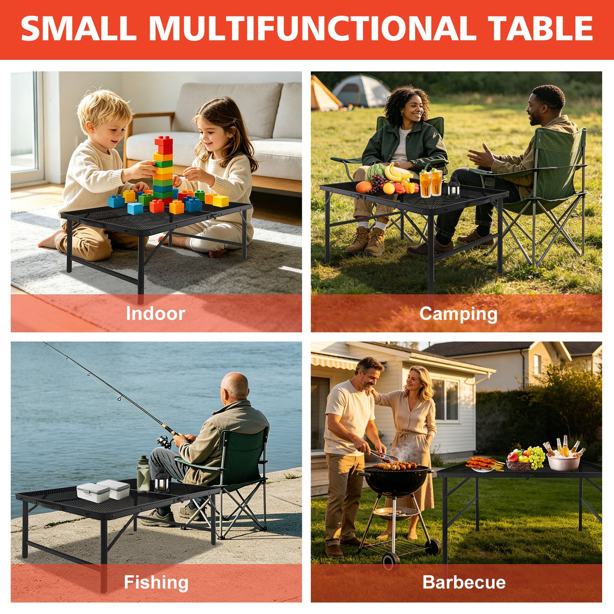 3FT Camping Table with Mesh Desktop