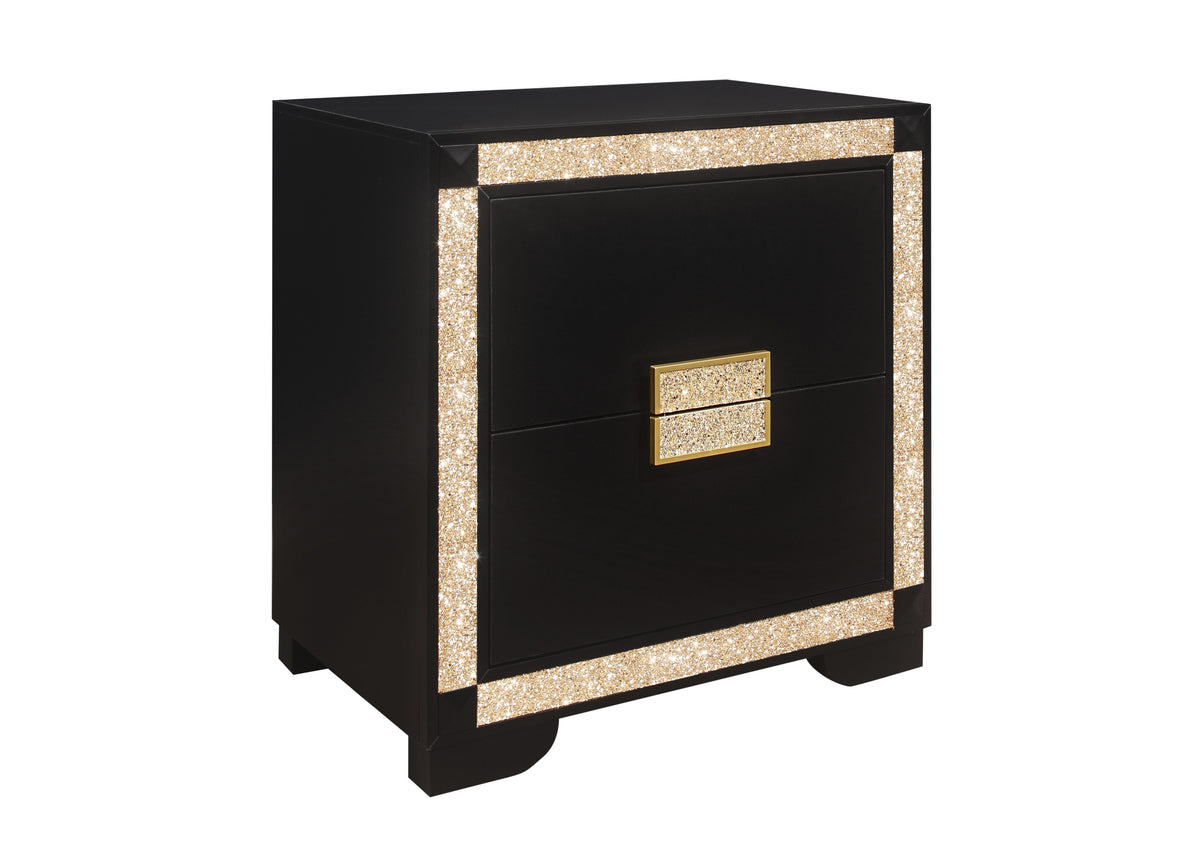 Lively Black/Gold Full Bedroom Set