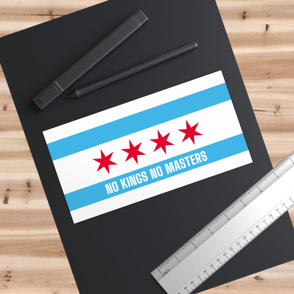 Chicago Flag No Kings Sticker & Magnet