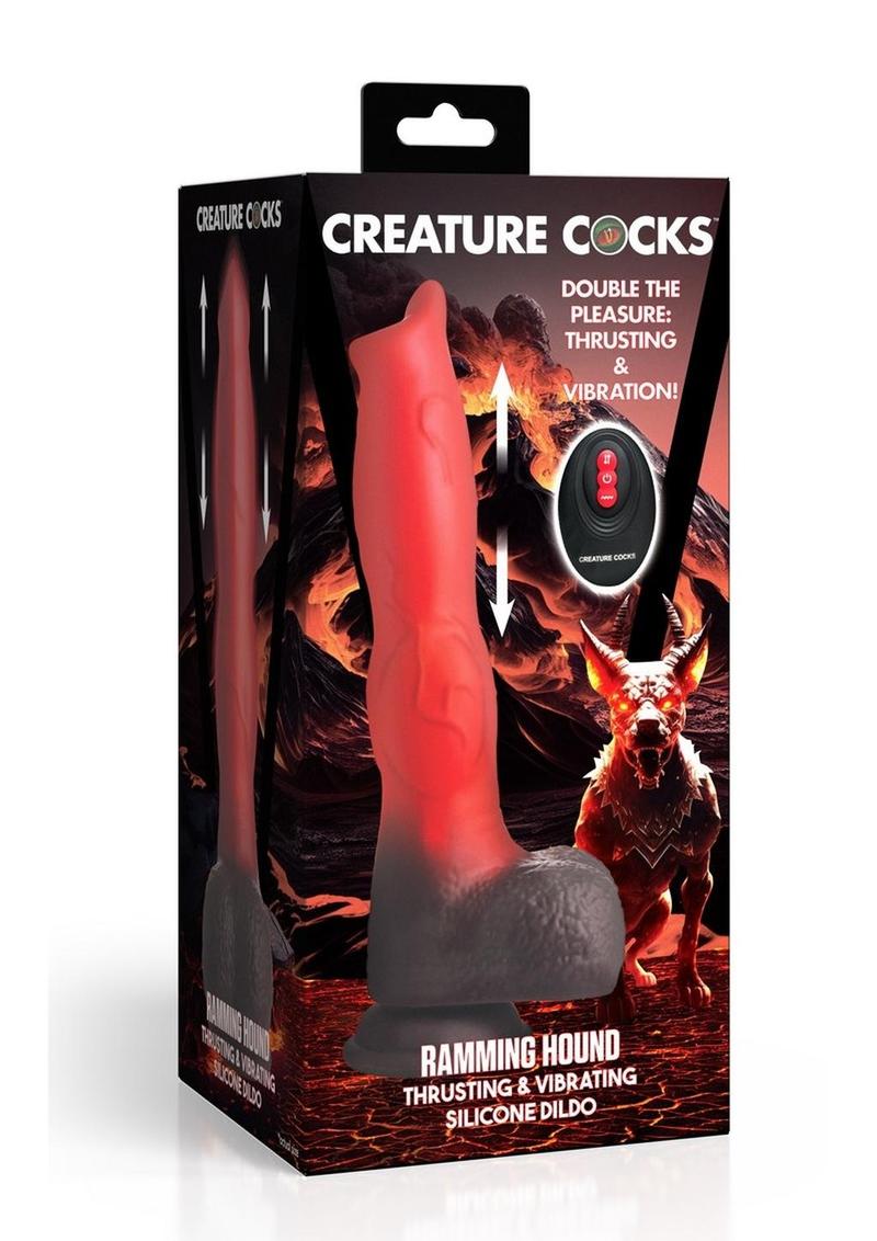 Creature Cocks Ramming Hound Thrust And Vibrating Silicone Dildo