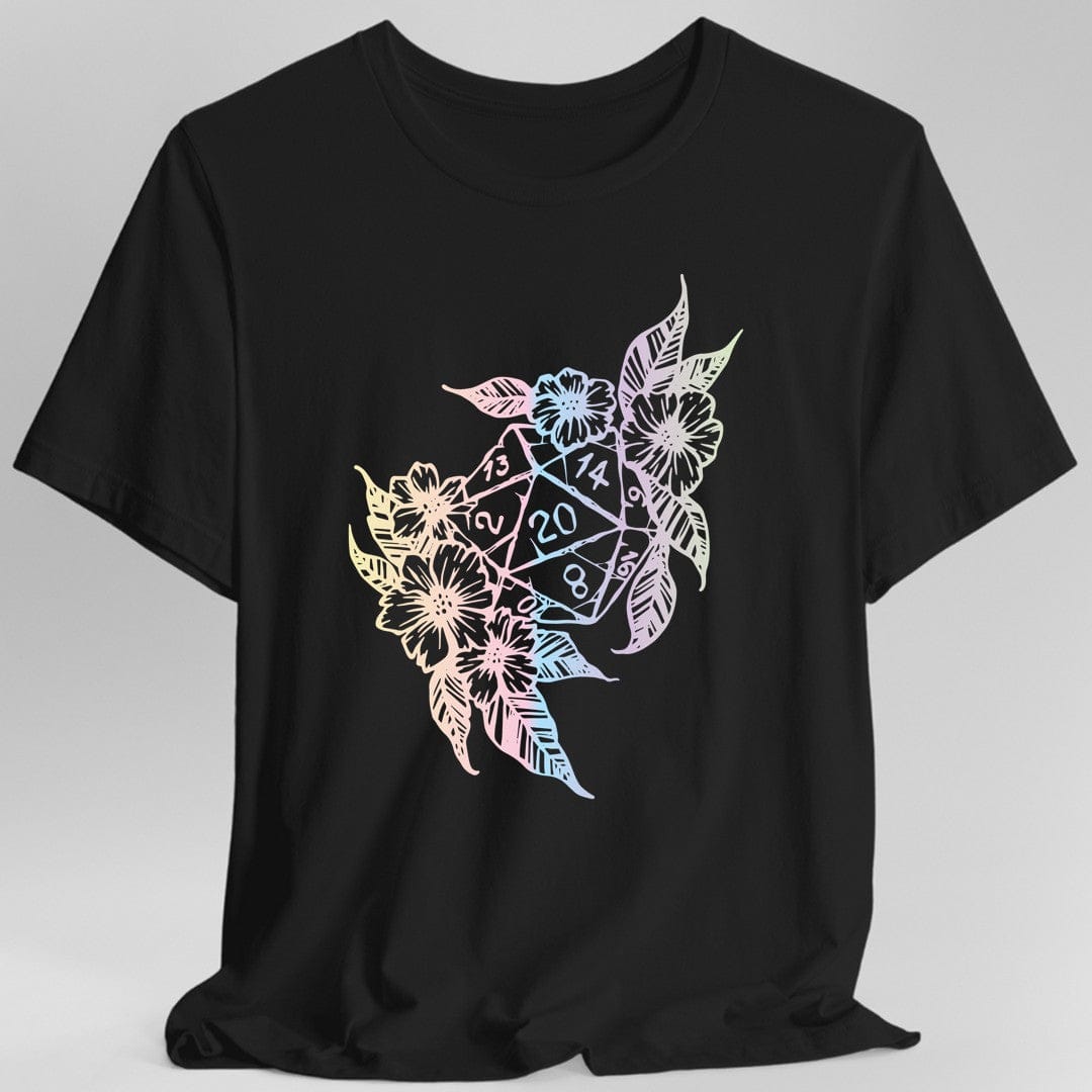 D&D D20 Dice Flower T-Shirt