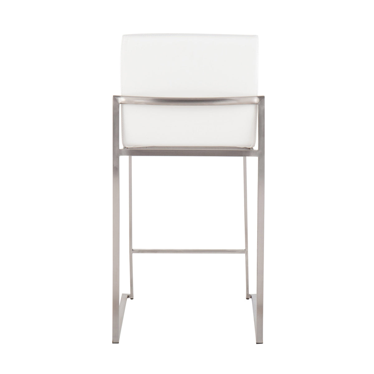 26" Contemporary High Back Counter Stool Set in Stainless Steel
