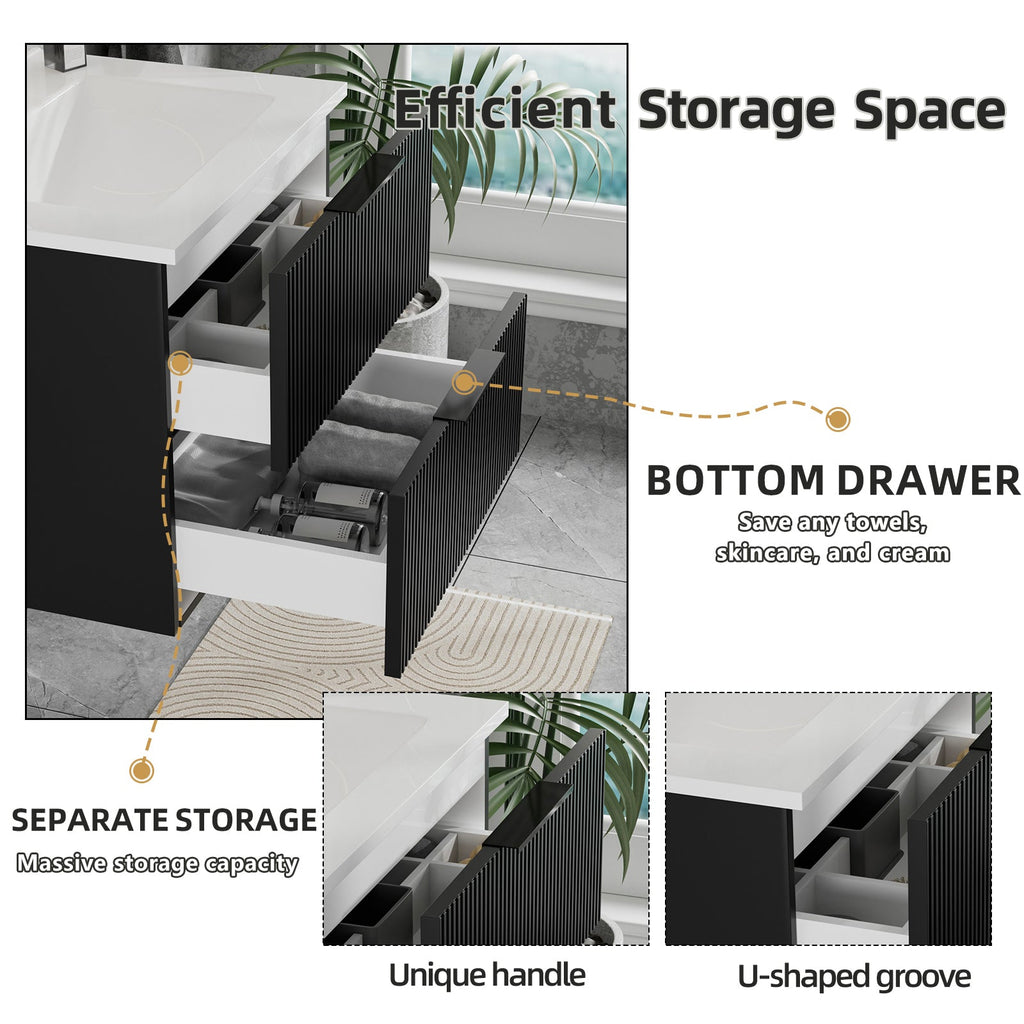 24 Inch Bathroom Vanity Cabinet With Ceramic Sink