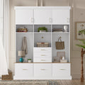 U-Can 75" H Entryway Hall Tree with Bench and Storage