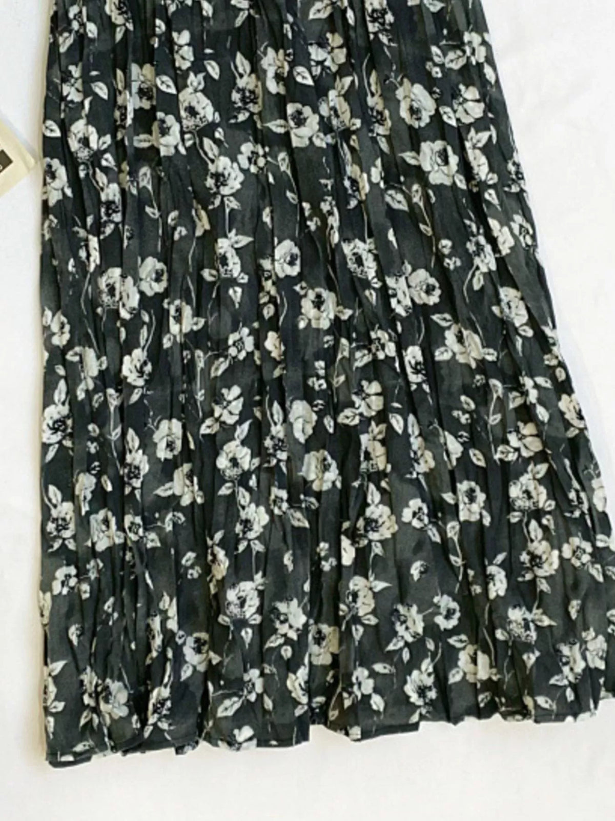 Floral Print Elastic Waist Midi Skirt