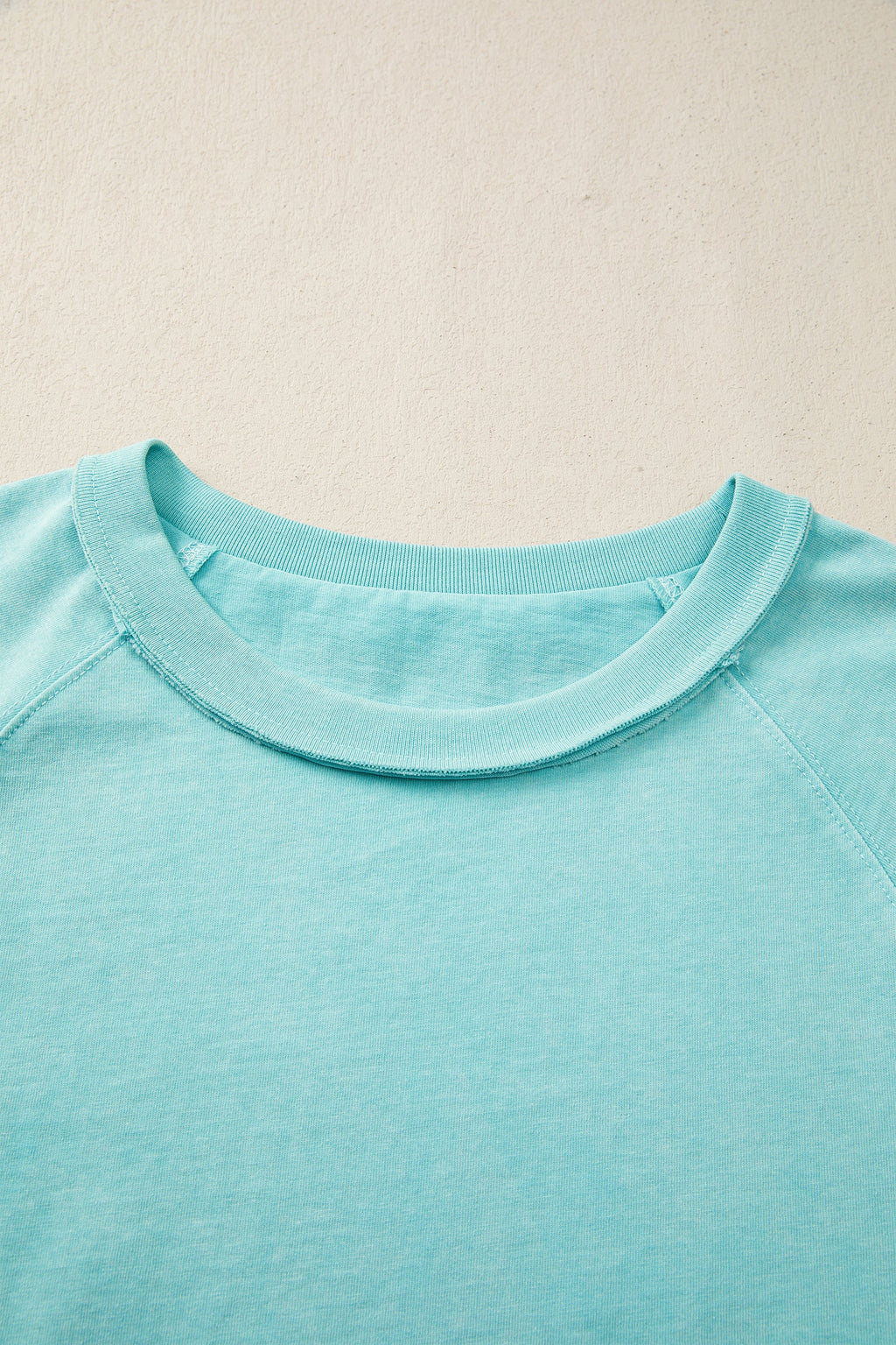 Mineral Wash Raglan Sleeve Boxy Cropped Tee