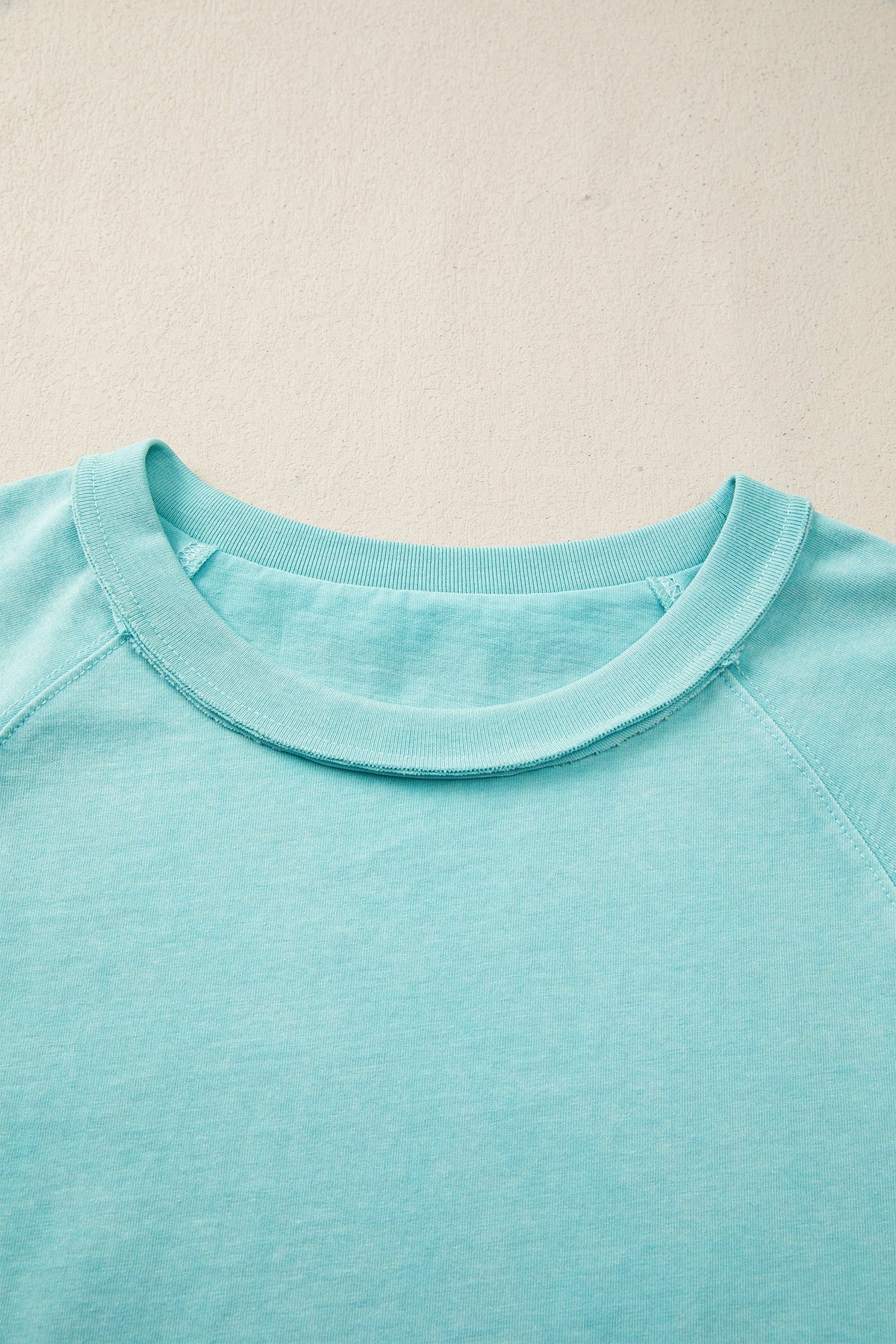 Mineral Wash Raglan Sleeve Boxy Cropped Tee