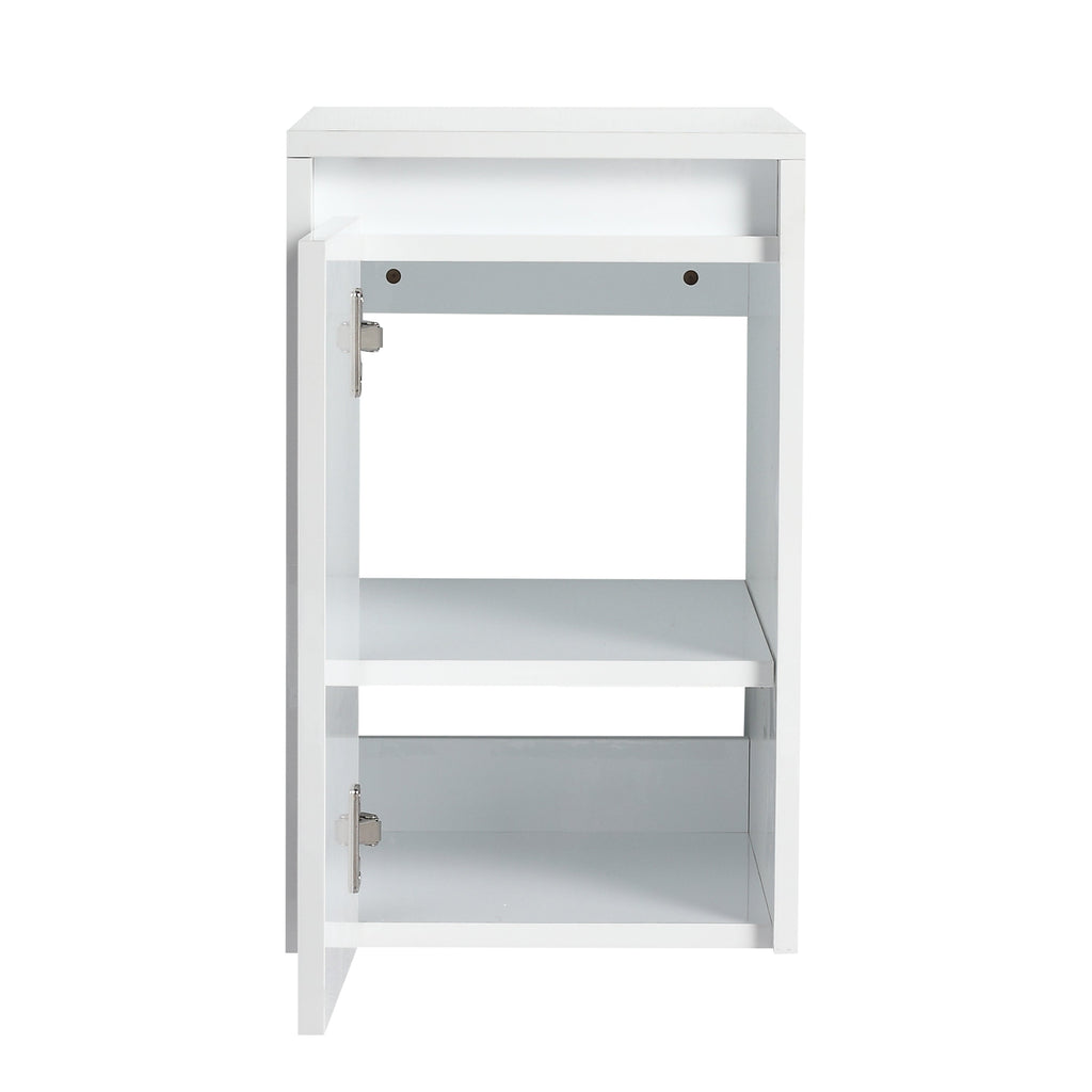 12" Bathroom Side Cabinet, Soft Close Doors, Float Mounting Design, Glossy