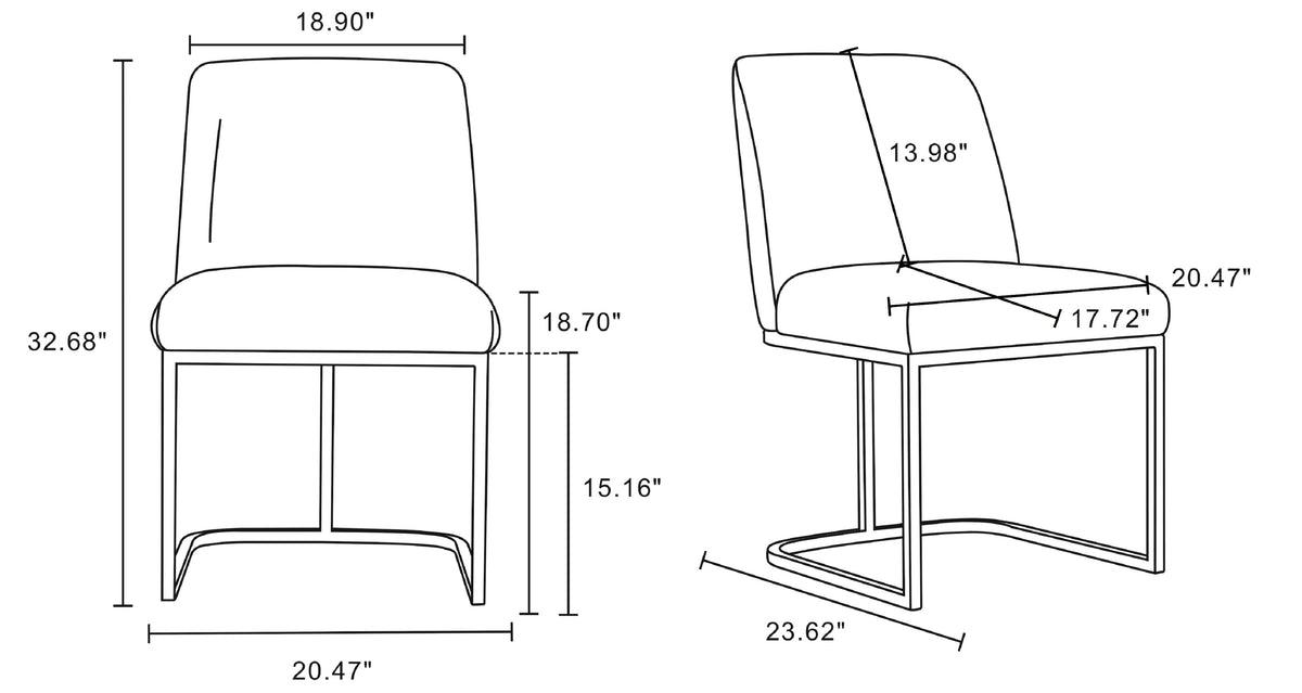 Serena Metal Vegan Leather Dining Chair