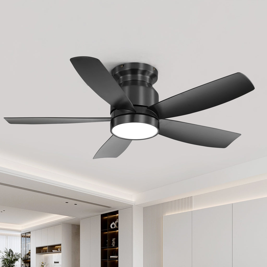 42 Inch Flush Mount Ceiling Fan with LED Light