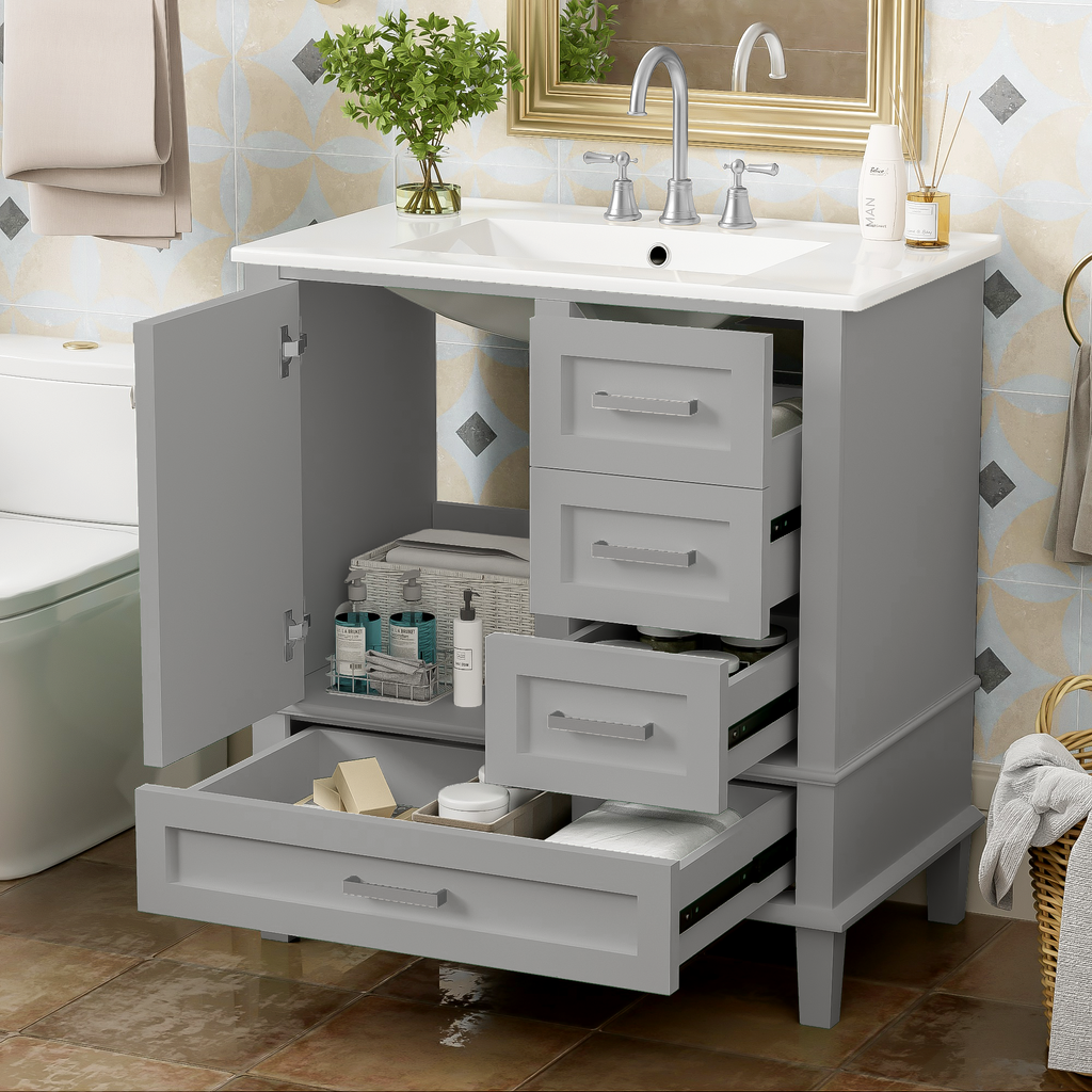 30" Modern Bathroom Vanity with Sink Combo Set