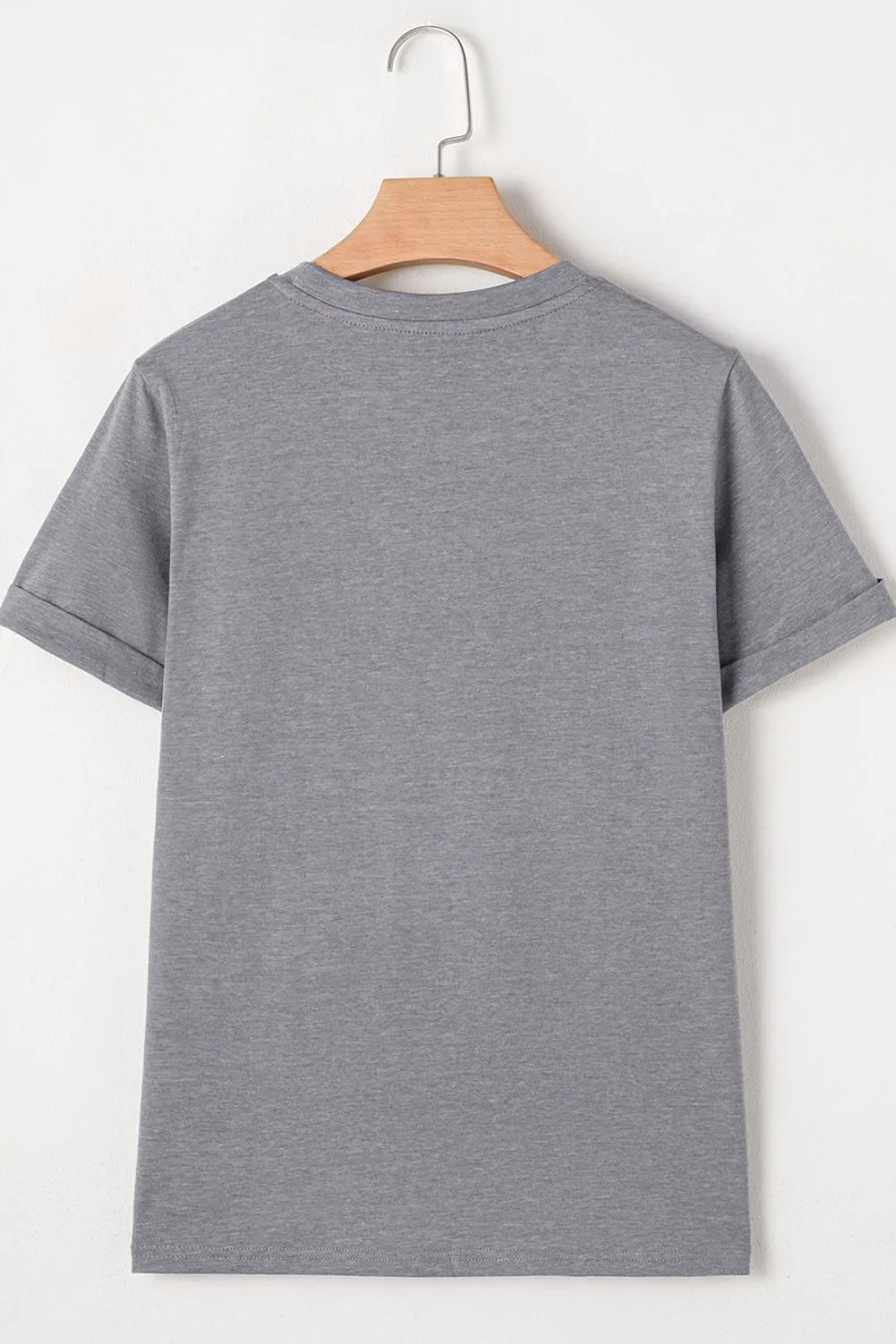 HOPPY Chenille Patch Round Neck Short Sleeve T-Shirt