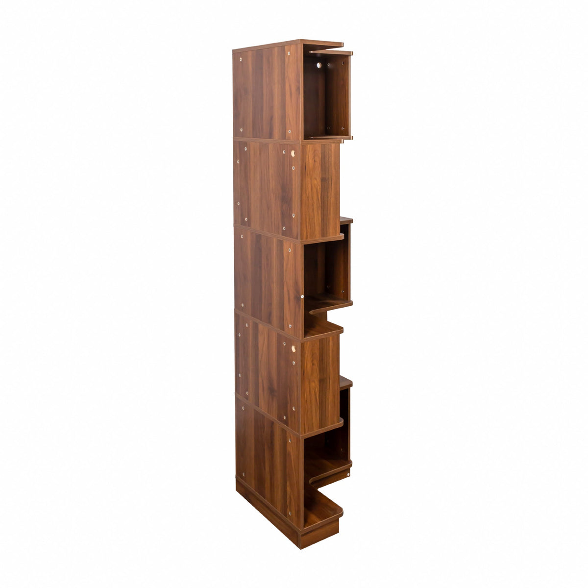 5 Tier Corner Bookshelf with Baffle and LED Lights