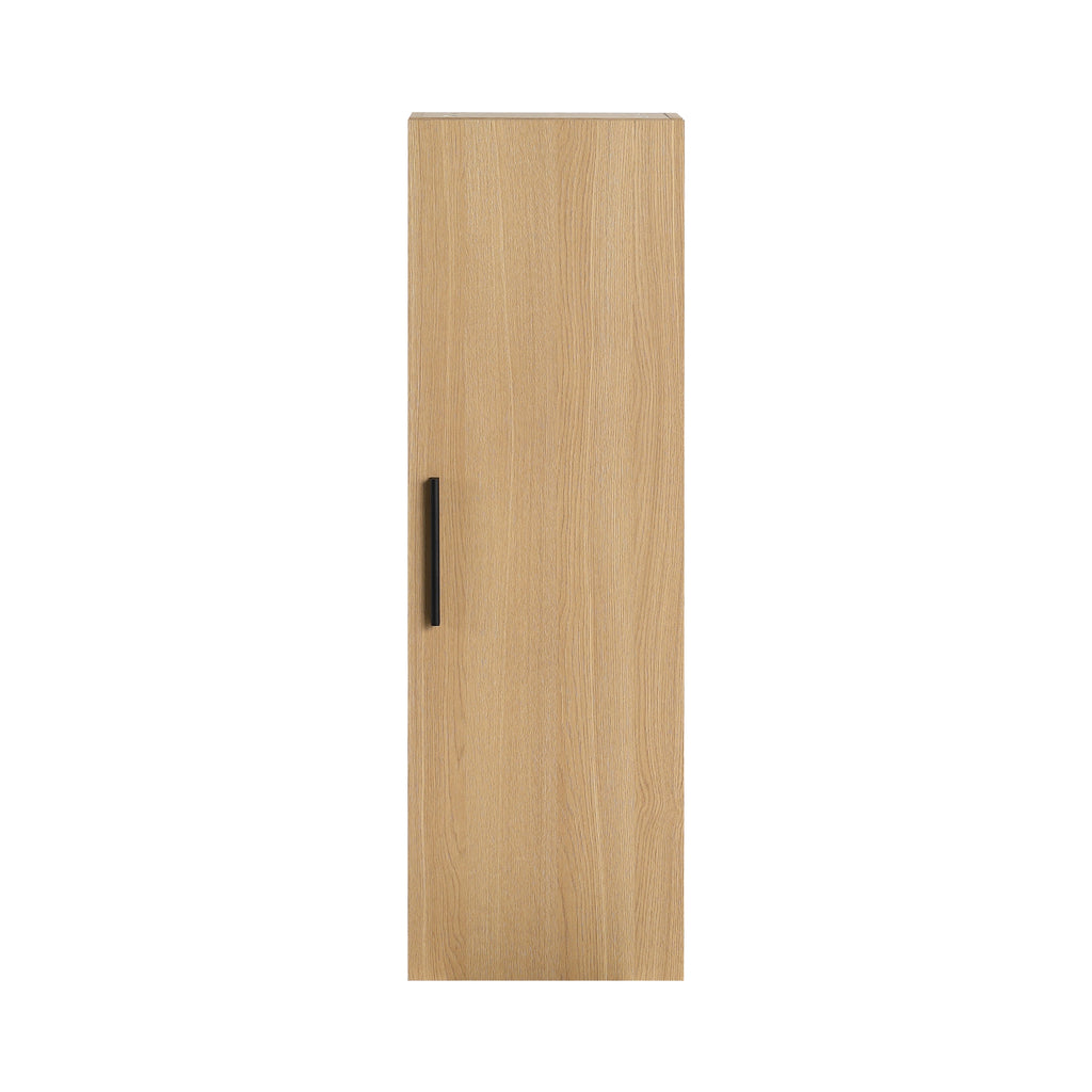 12" Tall Floating Bathroom Side Cabinet, Light Oak